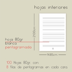 Cuaderno Pentagramado - A5 - 100 HOJAS - G+U Papelería con Diseño