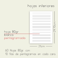Cuaderno Pentagramado - A4 - PERSONALIZADO - 60 Hojas - G+U Papelería con Diseño
