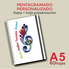Cuaderno Pentagramado - A5 - PERSONALIZADO - 60 HOJAS