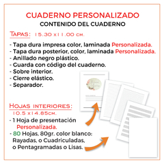 LIBRETA A6 - DOBLE TAPA - PERSONALIZADA - 80 HOJAS - G+U Papelería con Diseño