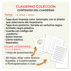 CUADERNO A5 COLECCIÓN - DISEÑOS VARIADOS - 80 HOJAS - comprar online