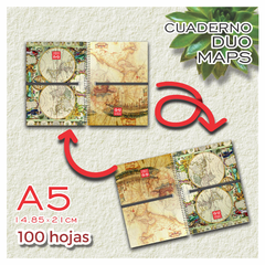 CUADERNO - A5 DUO - MAPS- 100 HOJAS