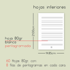 Cuaderno Pentagramado - A5 - 60 HOJAS.....EL DESCUENTO SE APLICA AL MOMENTO DE LA COMPRA - G+U Papelería con Diseño