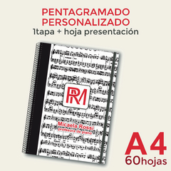 Cuaderno Pentagramado - A4 - PERSONALIZADO - 60 Hojas