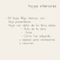 Cuaderno de Lecturas - LEI - A5 - PERSONALIZADO - 50 HOJAS - tienda online