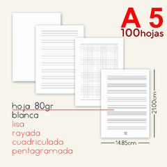 CUADERNO A5 - PERSONALIZADO - 100 HOJAS - tienda online