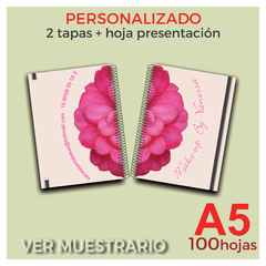 CUADERNO A5 - DOBLE TAPA - PERSONALIZADO - 100 hojas
