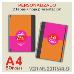 Cuaderno A4 DOBLE TAPA - PERSONALIZADO - 80 hojas