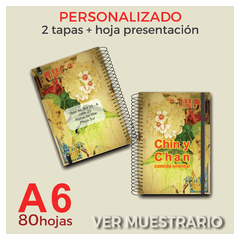 LIBRETA A6 - DOBLE TAPA - PERSONALIZADA - 80 HOJAS