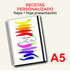 Cuaderno de Recetas A5 - Personalizado - 50 hOJAS