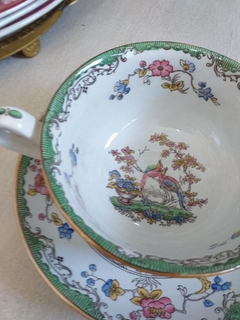 Taza de Consomé con su plato Spode Copeland Englan - Vajilla Boutique
