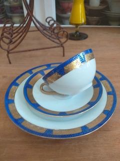 Trio de té de porcelana Checoslovaca - Vajilla Boutique