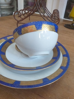 Trio de té de porcelana Checoslovaca - comprar online