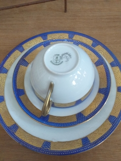 Trio de té de porcelana Checoslovaca - tienda online