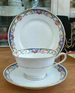Trio de té de porcelena Alemana Bavaria - comprar online