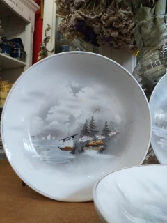 5 platos medianos hondos porcelana Japonesa