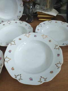 Juego de 6 platos hondos porcelana Checoslovaca