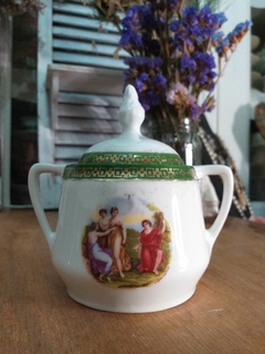 Azucarera de porcelana con escena - comprar online