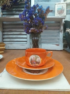 Trio de té en porcelana Altwasser Germany - comprar online
