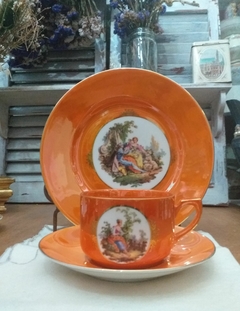 Trio de té en porcelana Altwasser Germany