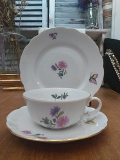 Trio de té en porcelana Verbano