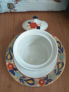 Antigua dulcera inglesa con tapa estilo Imari - Vajilla Boutique