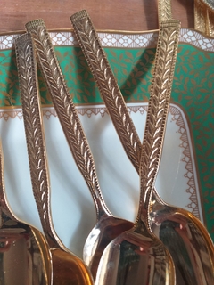 6 cucharas de postre metal dorado en internet
