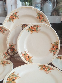 Masitero y 6 platos de postre Woods Ivory England
