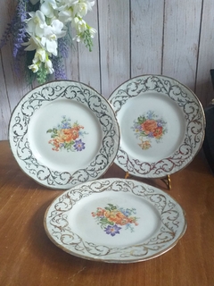 3 platos de lunch porcelena S Clara