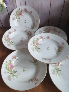 6 platos hondos A los Mandarines, Limoges France - comprar online