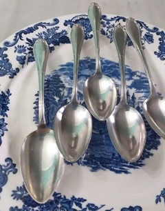 5 cucharas de postre en metal plateado - comprar online