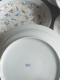 9 platos hondos en porcelana Francesa - tienda online