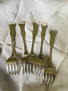 5 tenedores de postre metal plateado - Vajilla Boutique