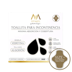 TOALLITA INCONTINENCIA - FLUJO INTENSO - PLUS SIZE X 2 (NEGRO)
