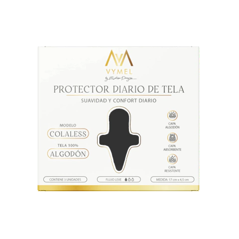 PROTECTOR DIARIO COLALESS X 3 (NEGRO)