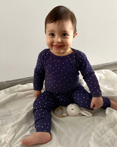 CONJUNTO BODY Y PANTALÓN ALGODÓN PIMA | ESTRELLITAS AZUL
