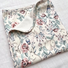 Mantita recibidora algodón pima | Bunny aqua - tienda online