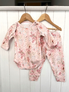 Conjunto body y pantalón algodón pima | Forest pink - comprar online