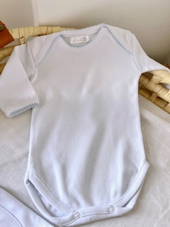 Ajuar pima Little Baby | Picot celeste - comprar online