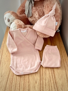 Ajuar hello baby algodón pima | Rosa viejo - comprar online