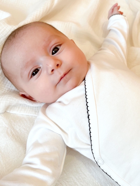 Ajuar pima hola mundo | Natural picot negro