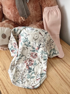 Conjunto body y ranita algodón pima | Bunny aqua - comprar online
