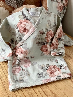 Imagen de Premium Baby box algodón pima | Aqua flowers