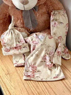 Baby box algodón pima | Caramel flowers - Nichis Bebés