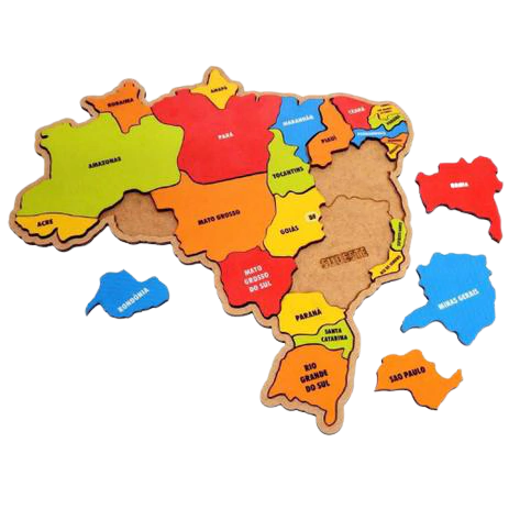 Mapa do brasil de madeira quebra-cabeça educativo 