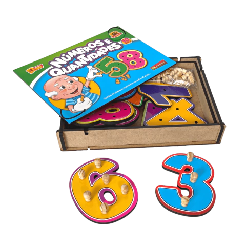 Jogo Números e quantidades com pinos - Jogo números com pinos - Jogo números