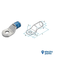 TERMINAL DE COBRE 1 ORIFICIO TUBO STANDARD 25/2 SCC - LCT - comprar online