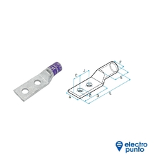 TERMINAL DE COBRE 2 ORIFICIOS TUBO STANDARD SCC-D 150 - LCT - comprar online