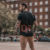 Remera negra con mangas RED - CONQUER - comprar online