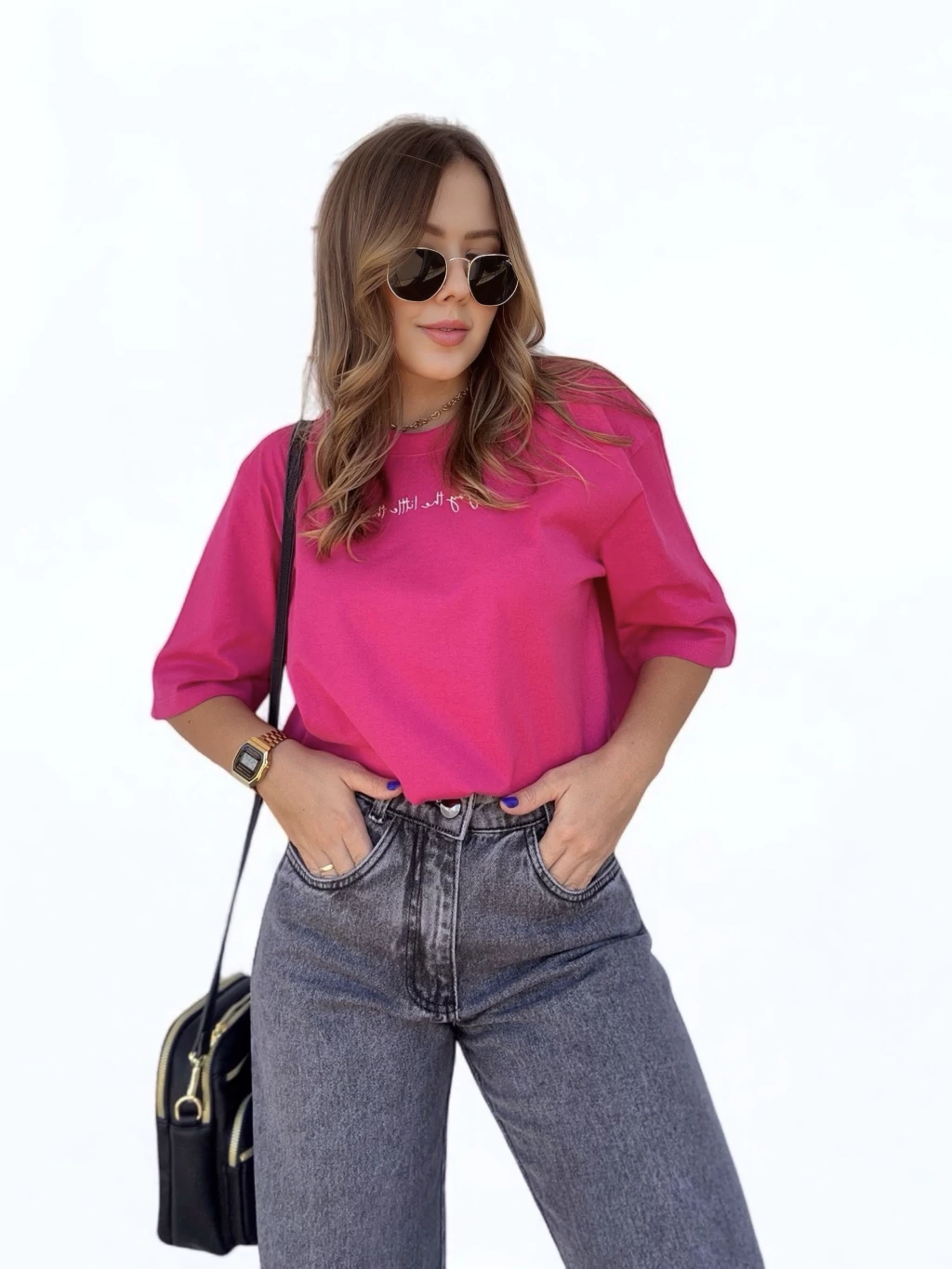 Tee cropped pink
